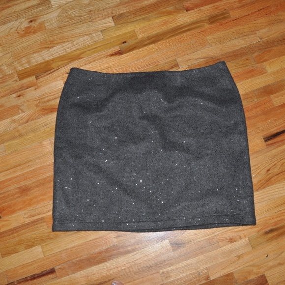 New J.JILL Charcoal Sequin Wool Blend Skirt NWT E2 - Picture 4 of 6
